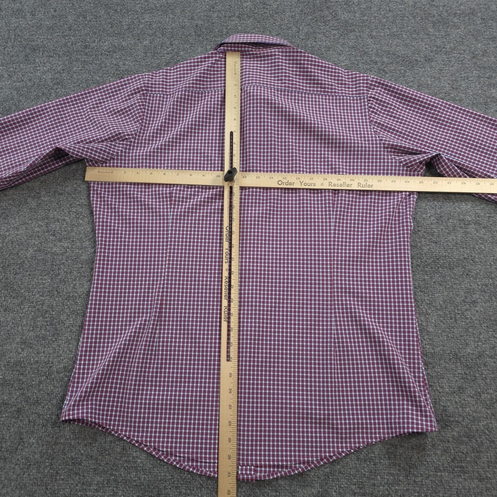Mizzen Main Shirt Mens L Red Check Leeward Standard Fit Stretch Dress Business - Picture 6 of 10
